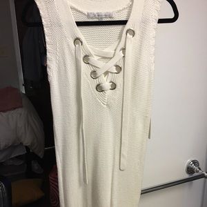 Lovers + Friends white sweater dress